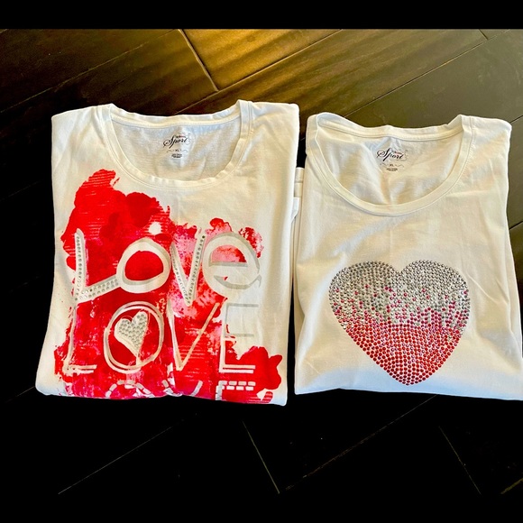 SOLD Style & Company two tee shirts. Red sparkle. - Picture 2 of 15
